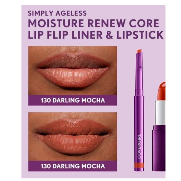NEW CoverGirl Simply Ageless LIP FLIP LINER Lip Color Long Lasting Darling Mocha - Picture 3 of 10